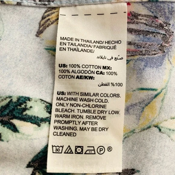 Chico’s No Iron Butterfly Floral Button-Up Shirt Women Size 12/14 Preppy Office - Picture 12 of 12